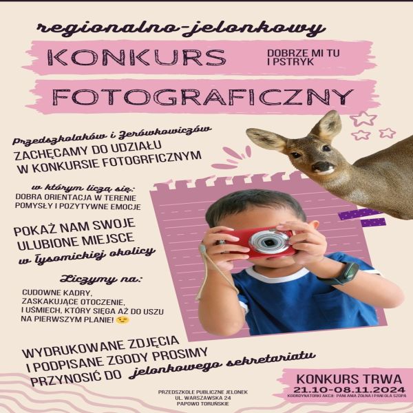 plakat z najważniejszymi informacjami z regulaminu konkursu dobnrze mi tu psryk
