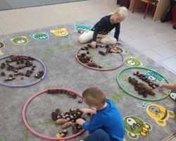 zdjęcia dzieci podczas zajęć matematycznych