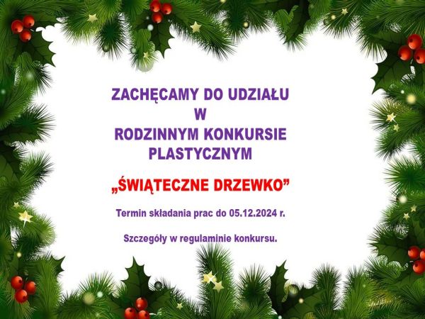 plakat zachęcający do udziału w konkursie świąteczne drzewko