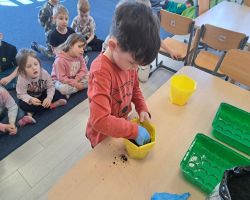 dzieci sadzą rośliny