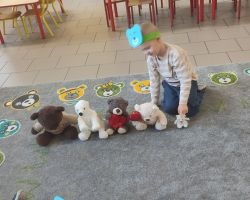zdjęcia dzieci podczas obchodów dnia pluszowego misia