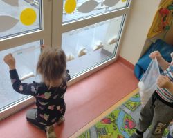 dzieci podczas zakładania hodowli fasoli