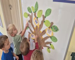 dzieci słuchają treści o nawiązywaniu relacji