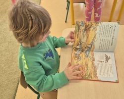 dzieci w trakcie różnych aktywności podczas obchodów dnia dinozaura