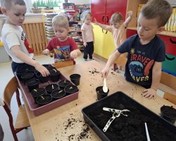 dzieci podczas różnych aktywności związanych z powitaniem wiosny