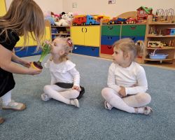 dzieci podczas różnych aktywności związanych z powitaniem wiosny