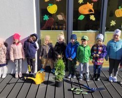 zdjęcia dzieci obchodzących dzień drzewa