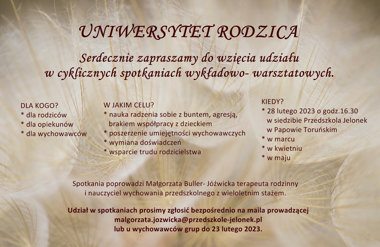 plakat promujący inicjatywę uniwersytet rodzica