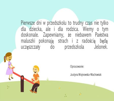 plakat dwójka dzieci na huśtawce z tekstem