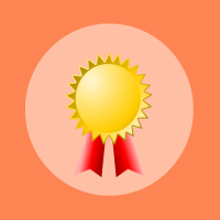 symbol nagrody na pomarańczowym tle