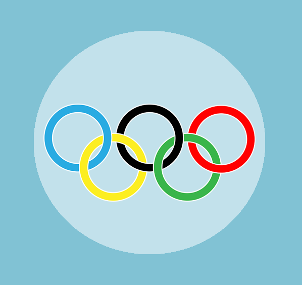 symbol olimpiady na niebieskim tle