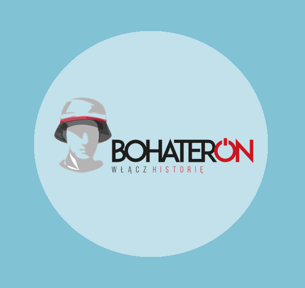 logo kampanii BOHATERON na niebieskim tle