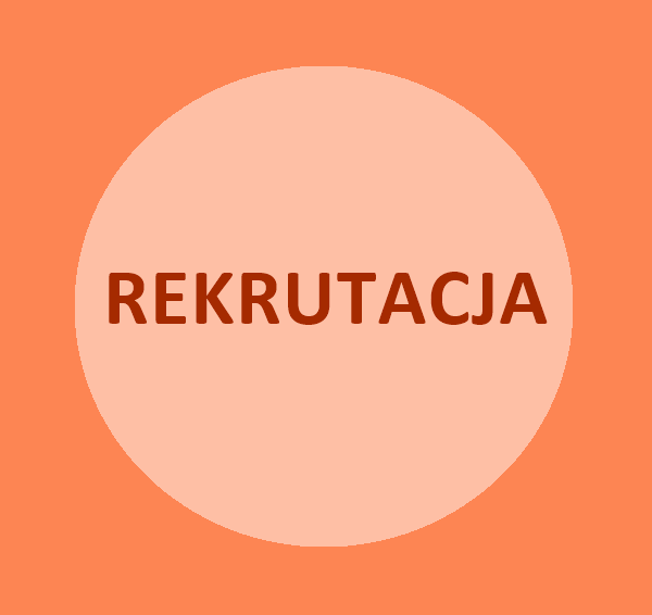 napis rekrutacja na pomarańczowym tle