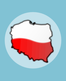 biało czerwone kontury Polski